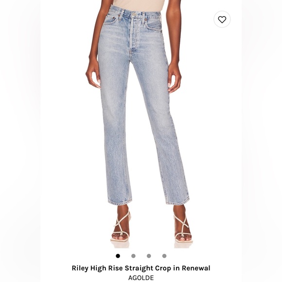 Agolde Riley High Rise Straight Crop in Renewal - Picture 1 of 7